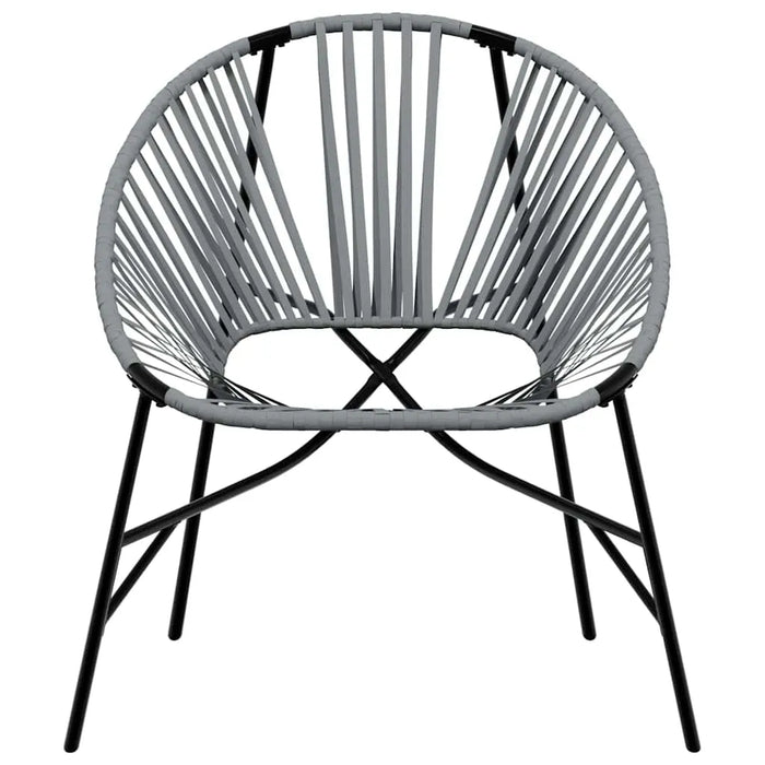 Garden Egg Chair in Black and Light Grey and Poly Rattan - Little and Giant Explorers vidaXL