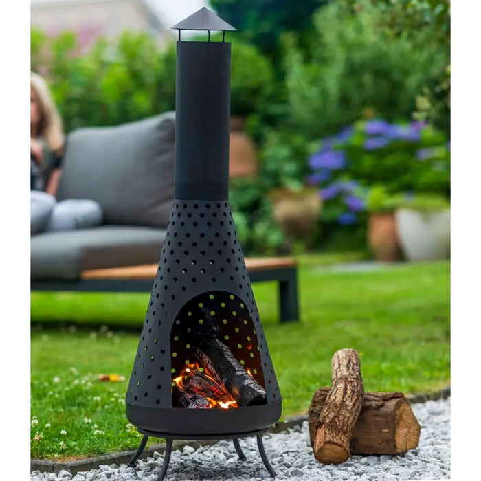 Garden Fireplace 'Napa' in Black - Little and Giant Explorers RedFire