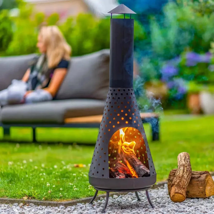 Garden Fireplace 'Napa' in Black - Little and Giant Explorers RedFire