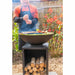 Garden Fireplace with BBQ Grill 'ONYX' Classic with Cover 60cm - Little and Giant Explorers RedFire