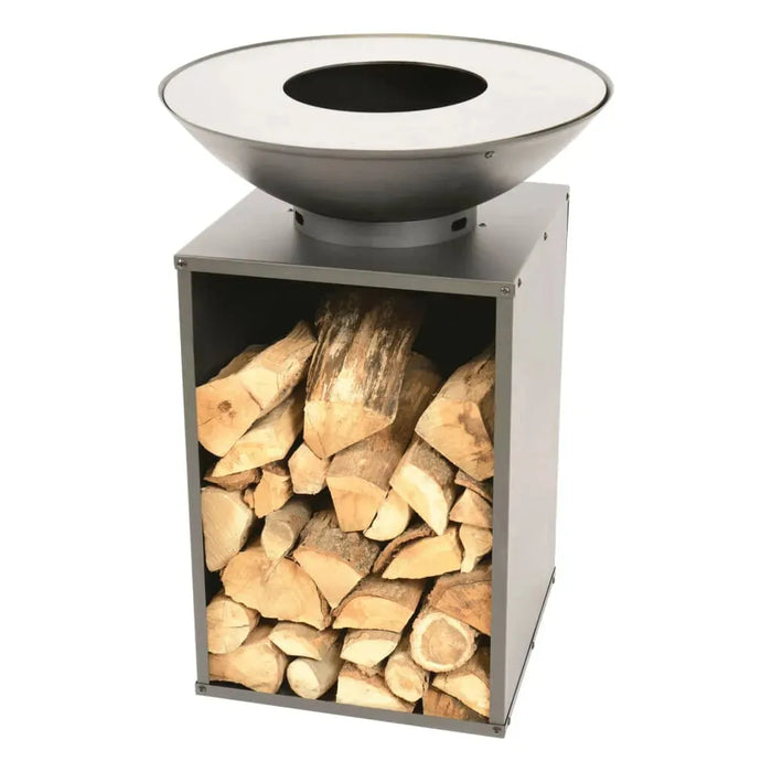 Garden Fireplace with BBQ Grill 'ONYX' Classic with Cover 60cm - Little and Giant Explorers RedFire