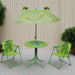 3 Piece Kids' Garden Bistro Set with Parasol in Green - Little and Giant Explorers vidaXL