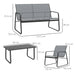 Four-Piece Minimalistic Garden Sofa Set in Light Grey - Little and Giant Explorers Outsunny