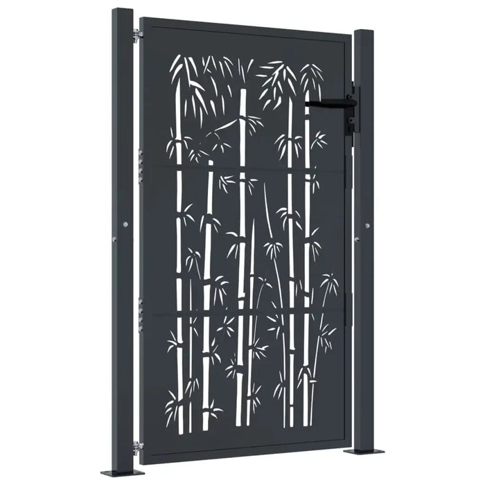 Garden Gate 105×130cm – Anthracite Steel Laser-Cut Design | Lockable Security Entrance with Posts VIDAXL - Little and Giant Explorers vidaXL