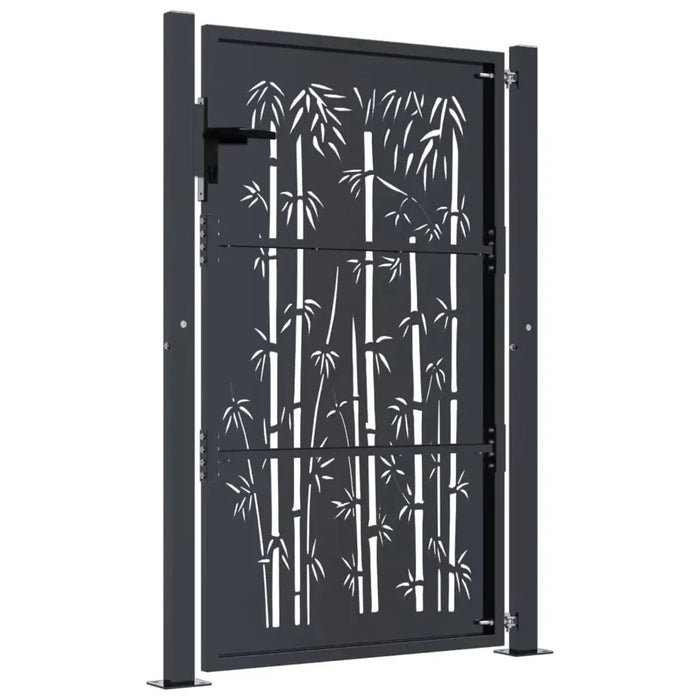 Garden Gate 105×130cm – Anthracite Steel Laser-Cut Design | Lockable Security Entrance with Posts VIDAXL - Little and Giant Explorers vidaXL