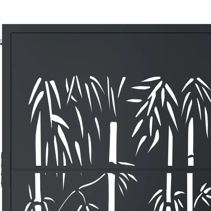 Garden Gate 105×130cm – Anthracite Steel Laser-Cut Design | Lockable Security Entrance with Posts VIDAXL - Little and Giant Explorers vidaXL