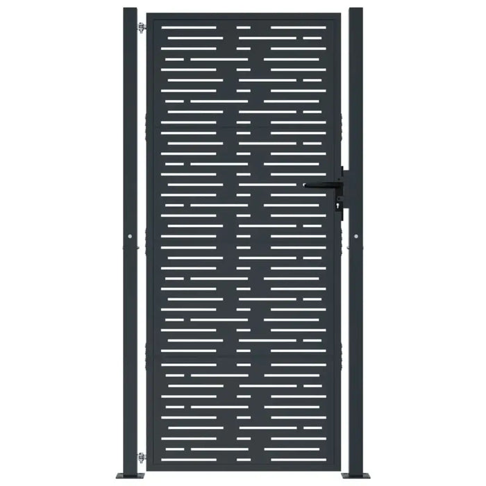 Garden Gate 105×205cm – Anthracite Laser-Cut Design | Galvanised Steel with Lockable System VIDAXL - Little and Giant Explorers vidaXL