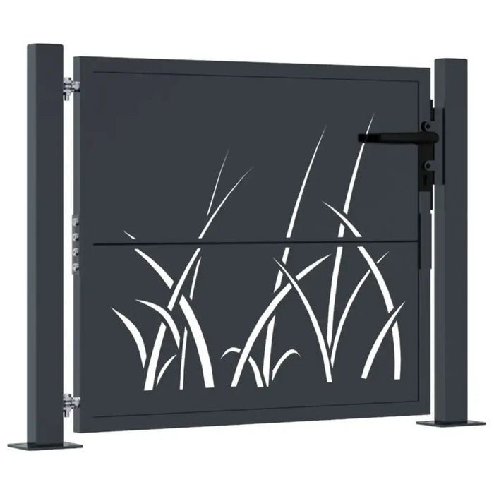 Garden Gate 105x105cm – Anthracite Steel Laser-Cut Design | Lockable Security Entrance VIDAXL - Little and Giant Explorers vidaXL