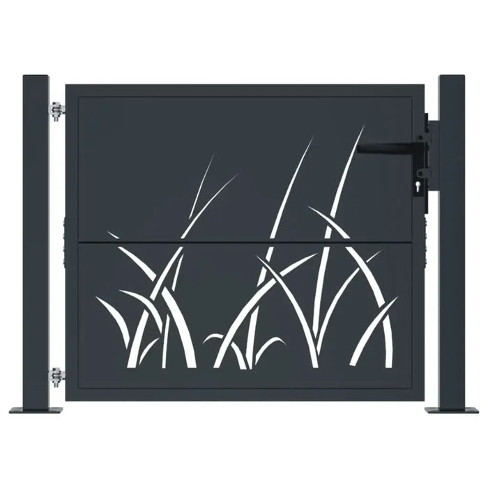 Garden Gate 105x105cm – Anthracite Steel Laser-Cut Design | Lockable Security Entrance VIDAXL - Little and Giant Explorers vidaXL