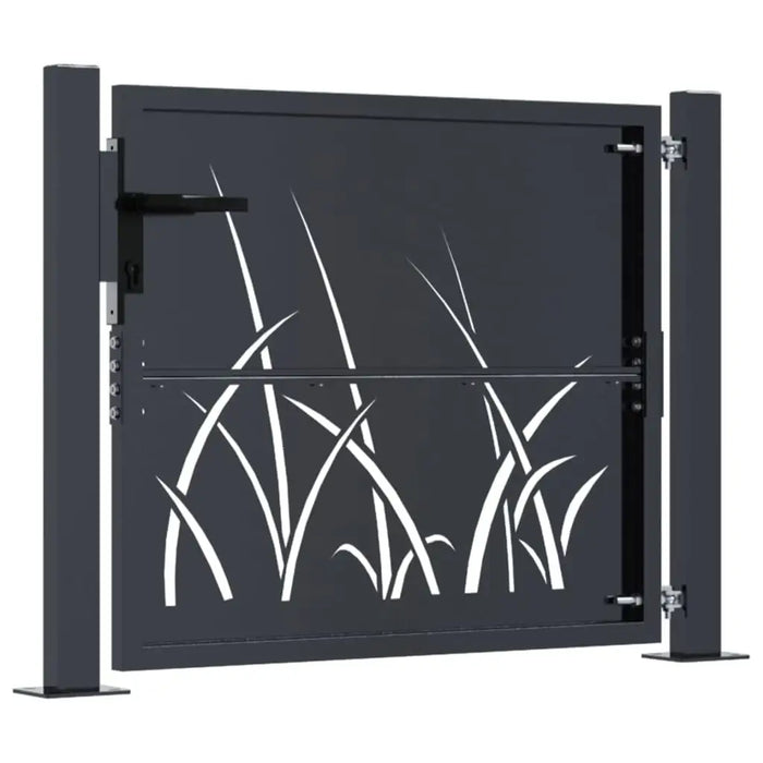 Garden Gate 105x105cm – Anthracite Steel Laser-Cut Design | Lockable Security Entrance VIDAXL - Little and Giant Explorers vidaXL