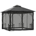 Garden Gazebo Patio Party Tent Shelter in Dark Grey (3 x 3m) - Little and Giant Explorers Outsunny