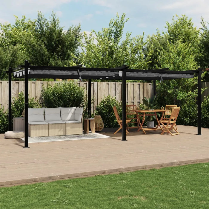 Garden Gazebo with Retractable Roof in Anthracite (3 x 6m) - Little and Giant Explorers vidaXL