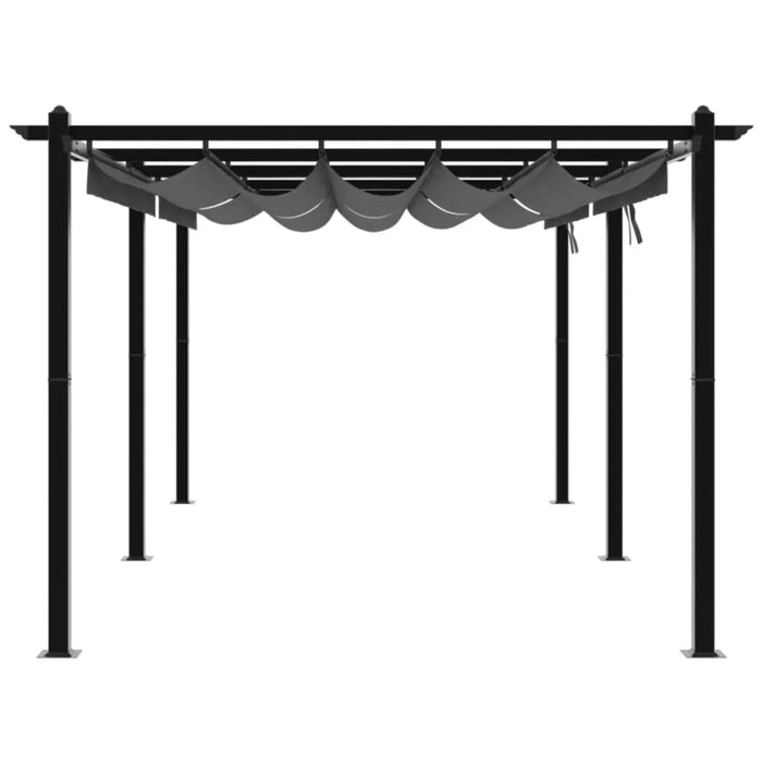 Garden Gazebo with Retractable Roof in Anthracite (3 x 6m) - Little and Giant Explorers vidaXL