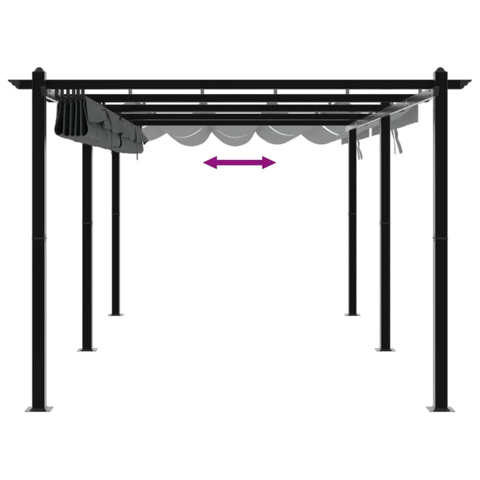 Garden Gazebo with Retractable Roof in Anthracite (3 x 6m) - Little and Giant Explorers vidaXL