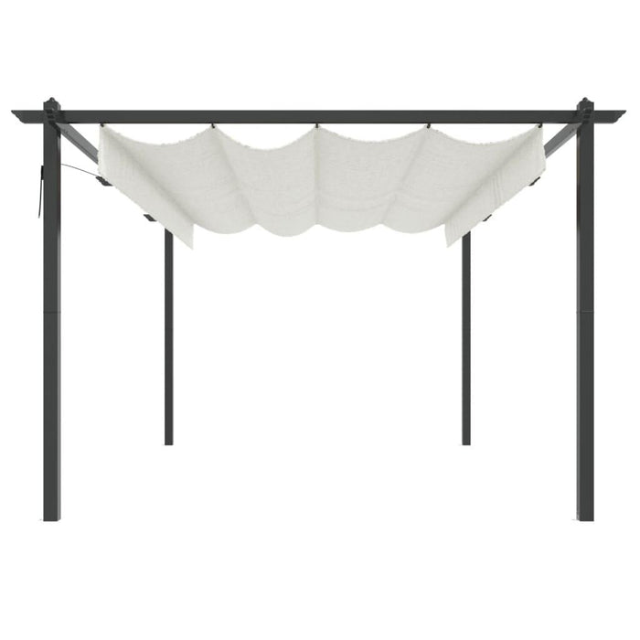 Garden Gazebo with Retractable Roof in Cream (4 x 3m) - Little and Giant Explorers vidaXL