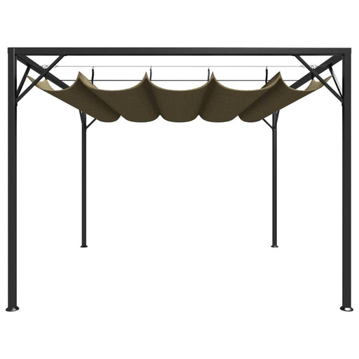 Garden Gazebo with Retractable Roof in Taupe (3 x 3m) 180 g/m² - Little and Giant Explorers vidaXL