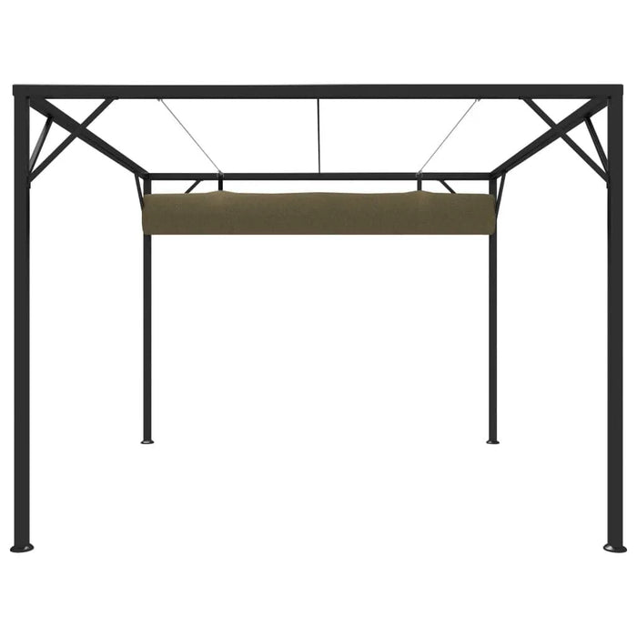 Garden Gazebo with Retractable Roof in Taupe (3 x 3m) 180 g/m² - Little and Giant Explorers vidaXL