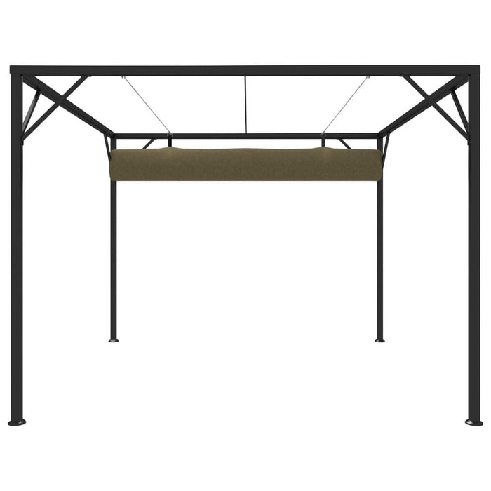 Garden Gazebo with Retractable Roof in Taupe (3 x 3m) 180 g/m² - Little and Giant Explorers vidaXL