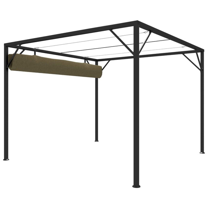 Garden Gazebo with Retractable Roof in Taupe (3 x 3m) 180 g/m² - Little and Giant Explorers vidaXL