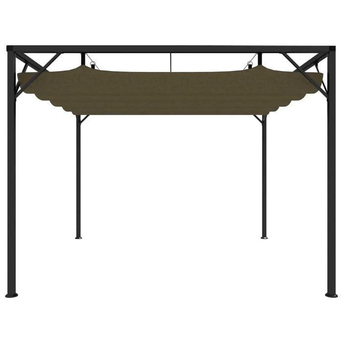 Garden Gazebo with Retractable Roof in Taupe (3 x 3m) 180 g/m² - Little and Giant Explorers vidaXL