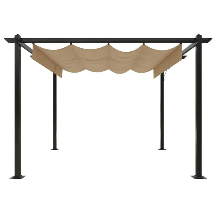 Garden Gazebo with Retractable Roof in Taupe (3 x 3m) - Little and Giant Explorers vidaXL