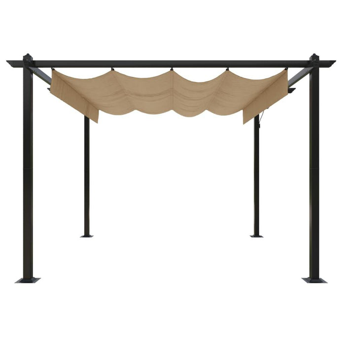 Garden Gazebo with Retractable Roof in Taupe (3 x 3m) - Little and Giant Explorers vidaXL