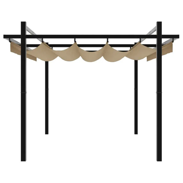 Garden Gazebo with Retractable Roof in Taupe (3 x 3m) - Little and Giant Explorers vidaXL