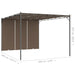 Garden Gazebo with Side Curtain in Taupe (4 x 3 x 2.25m) - Little and Giant Explorers vidaXL