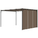 Garden Gazebo with Side Curtain in Taupe (4 x 3 x 2.25m) - Little and Giant Explorers vidaXL