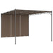 Garden Gazebo with Side Curtain in Taupe (4 x 3 x 2.25m) - Little and Giant Explorers vidaXL