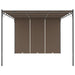 Garden Gazebo with Side Curtain in Taupe (4 x 3 x 2.25m) - Little and Giant Explorers vidaXL