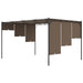 Garden Gazebo with Side Curtain in Taupe (4 x 3 x 2.25m) - Little and Giant Explorers vidaXL