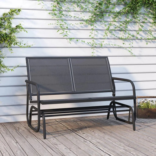 Garden Glider Bench in Black - Little and Giant Explorers vidaXL