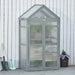 Garden Cold Frame Polycarbonate Greenhouse with Adjustable Shelves, Double Doors and Openable Top Covers - Little and Giant Explorers Outsunny