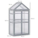 Garden Cold Frame Polycarbonate Greenhouse with Adjustable Shelves, Double Doors and Openable Top Covers - Little and Giant Explorers Outsunny