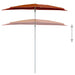 Garden Half Parasol with Pole in Terracotta - Little and Giant Explorers vidaXL