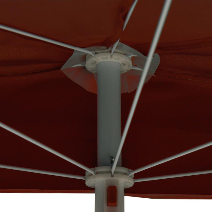 Garden Half Parasol with Pole in Terracotta - Little and Giant Explorers vidaXL