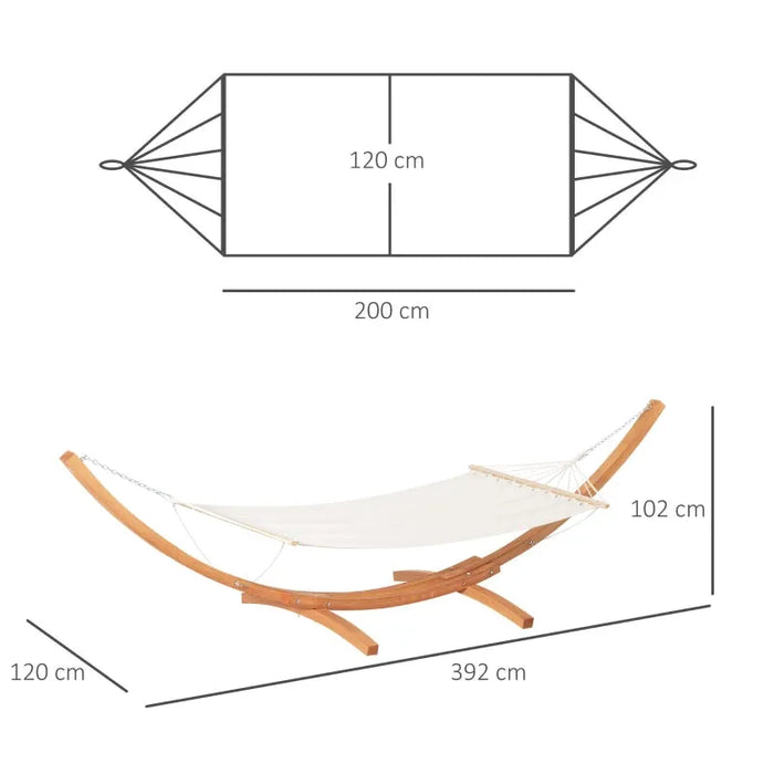 Garden Hammock With Wooden Stand - Little and Giant Explorers Outsunny