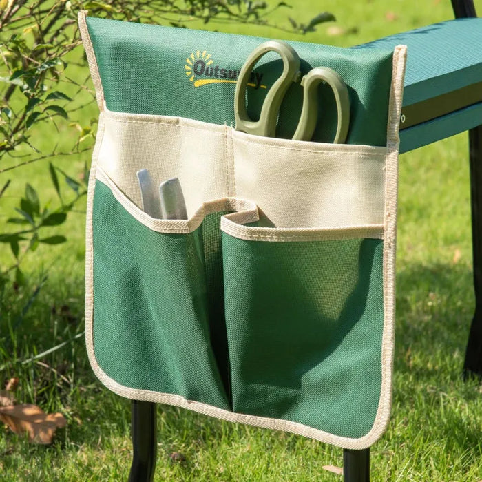 Garden Kneeler and Seat – Green | Foldable Steel Frame - Thick Foam Pad OUTSUNNY - Little and Giant Explorers Outsunny