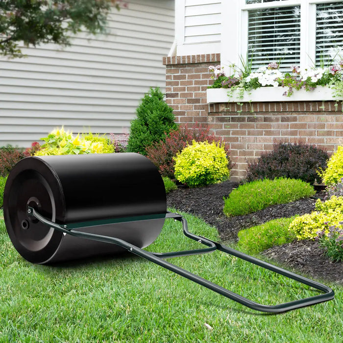 Garden Lawn Roller – Green and Black | 16-Gallon Steel Drum - U-Handle Design COSTWAY - Little and Giant Explorers Costway