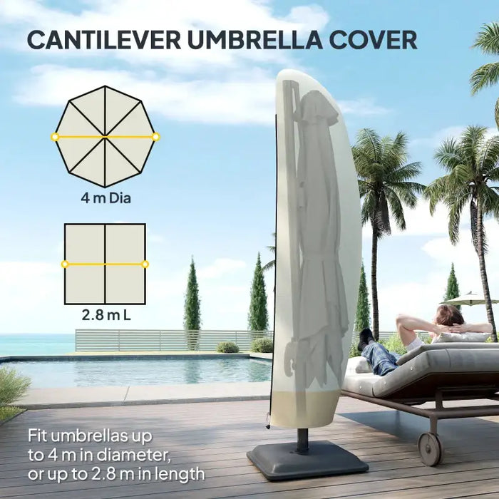 Garden Parasol Cover – 2.2m Height | Waterproof Oxford Fabric in Beige and Coffee OUTSUNNY - Little and Giant Explorers Outsunny