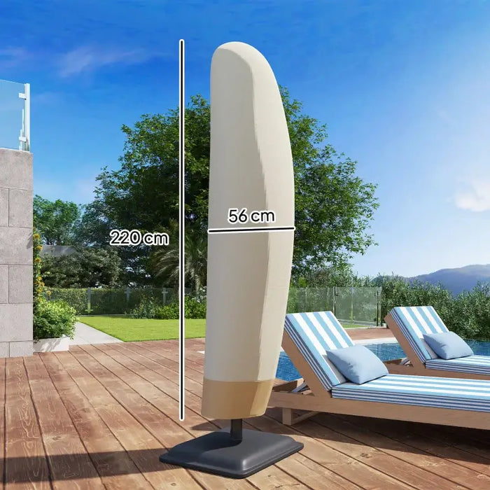 Garden Parasol Cover – 2.2m Height | Waterproof Oxford Fabric in Beige and Coffee OUTSUNNY - Little and Giant Explorers Outsunny