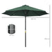 Spring Loaded Parasol Umbrella in Green 3m - Little and Giant Explorers Outsunny