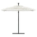 Garden Parasol with Steel Pole in White (269 x 269 x 235cm) - Little and Giant Explorers vidaXL