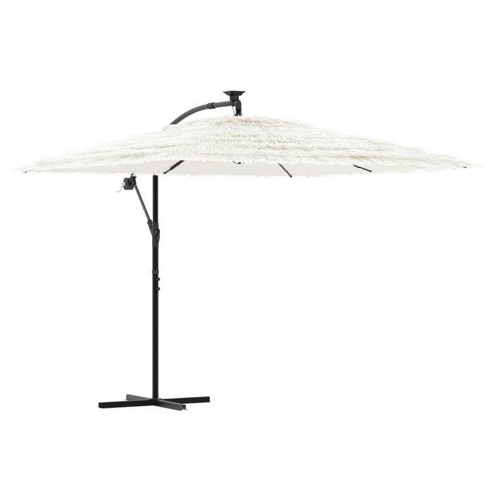 Garden Parasol with Steel Pole in White (269 x 269 x 235cm) - Little and Giant Explorers vidaXL