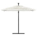 Garden Parasol with Steel Pole in White (269 x 269 x 235cm) - Little and Giant Explorers vidaXL