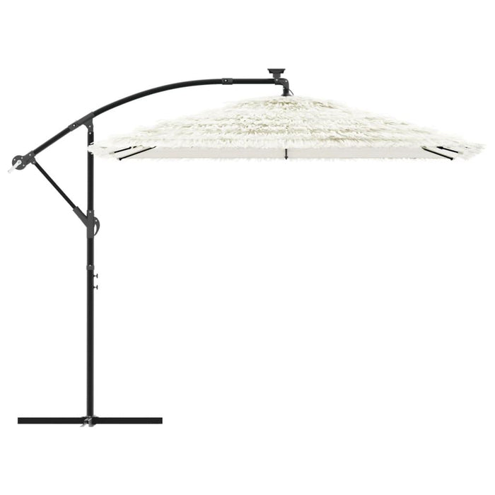 Garden Parasol with Steel Pole in White (269 x 269 x 235cm) - Little and Giant Explorers vidaXL