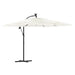 Garden Parasol with Steel Pole in White (269 x 269 x 235cm) - Little and Giant Explorers vidaXL