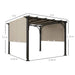 Garden Pergola Gazebo with Adjustable Canopy in Beige (3 x 3m) - Little and Giant Explorers Outsunny