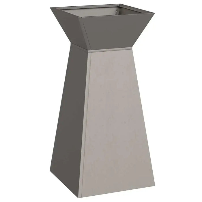 Modern outdoor garden pillar planter in weathering steel with tapered design